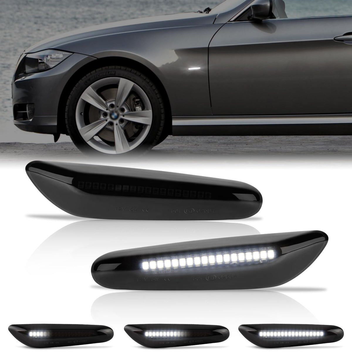 Gempro front view smoke lens showing sleek look and improved visibility