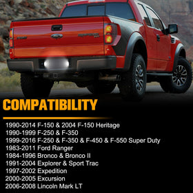Gempro installed on Ford F150 rear, enhances nighttime plate legibility