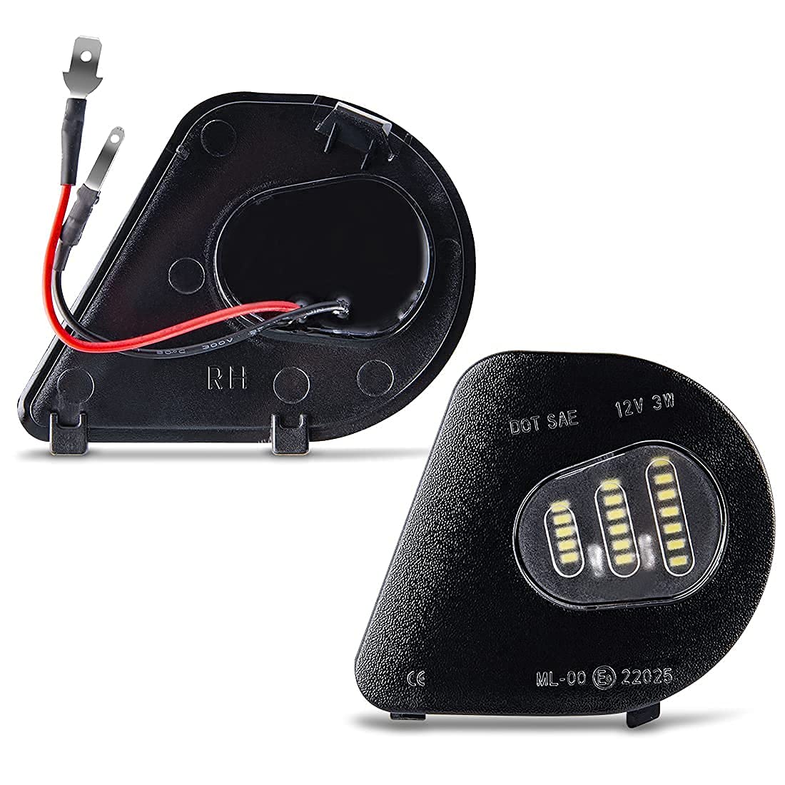 Gempro nighttime lifestyle image of truck with bright mirror lights for safer entry