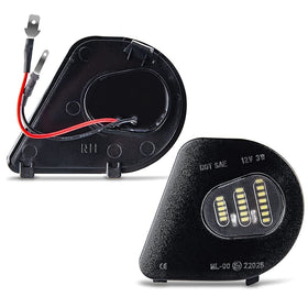 Gempro nighttime lifestyle image of truck with bright mirror lights for safer entry