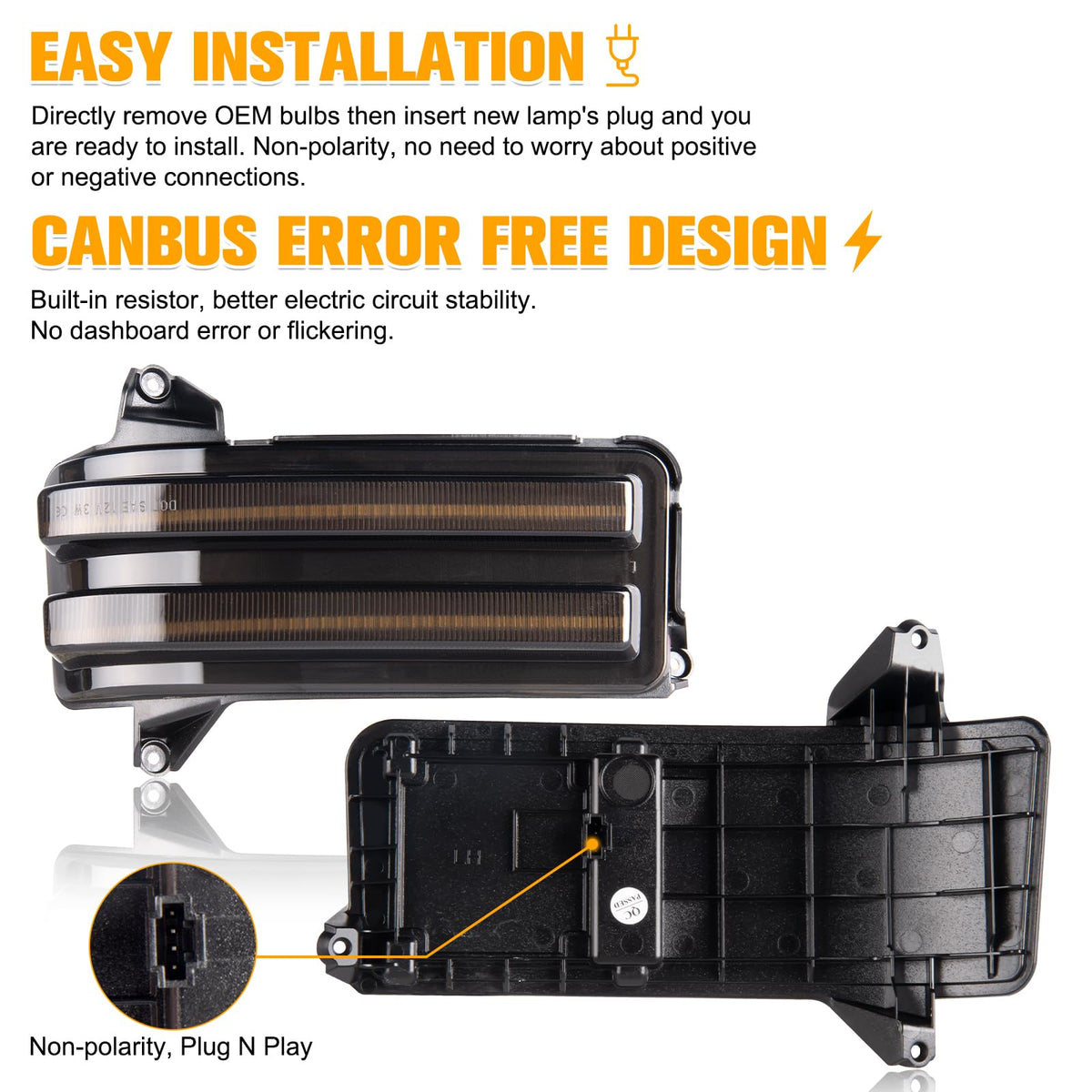 Gempro white parking and reverse mode lighting for better spot and backup visibility