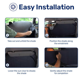 GENANY sun shade in a parked camping scene showing cooling convenience outdoors
