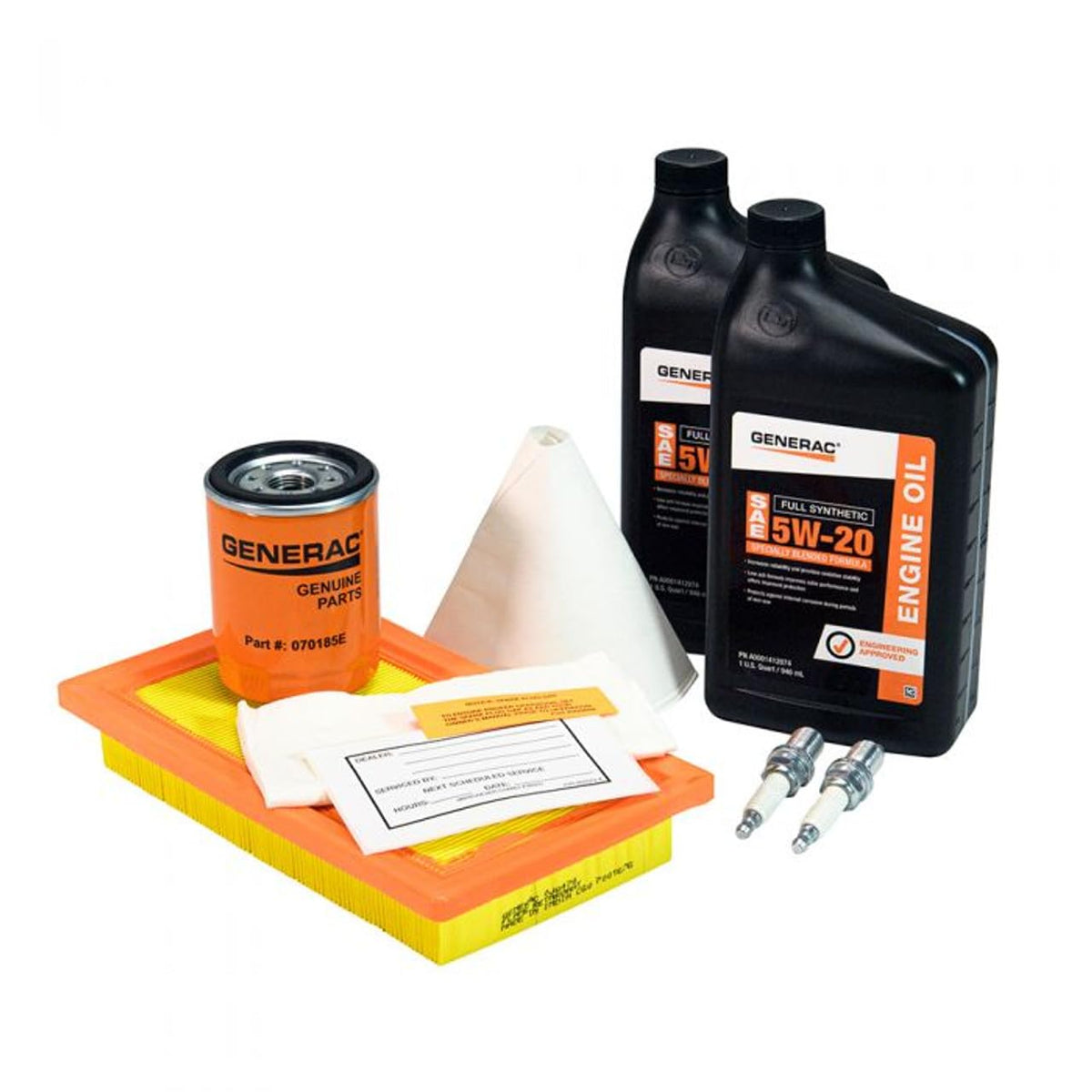 Generac maintenance kit front packaging showing product label and model fitment benefit