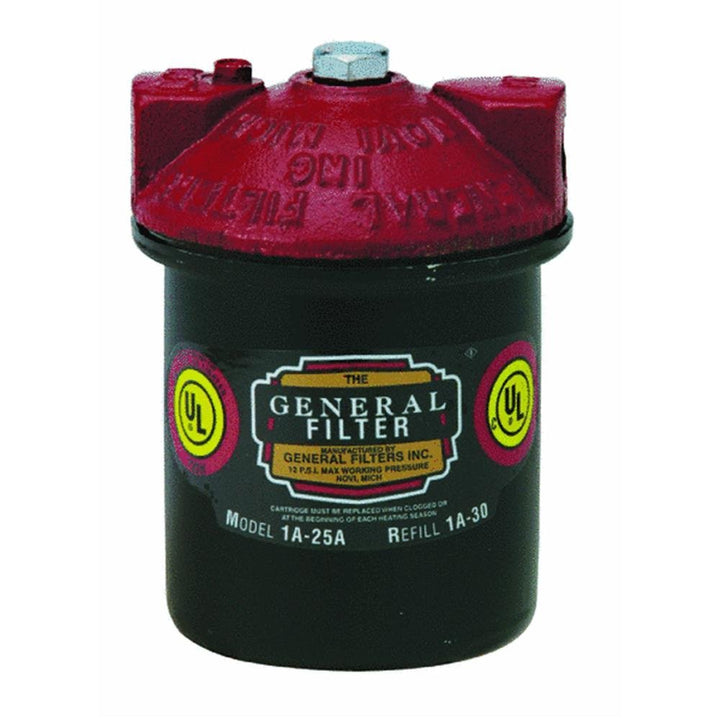 General Filters 1A-25B front view showing cartridge and compact dimensions for easy replacement