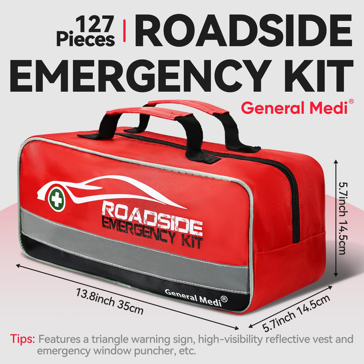 General Medi heavy-duty jumper cables detail demonstrating reliable jump starts