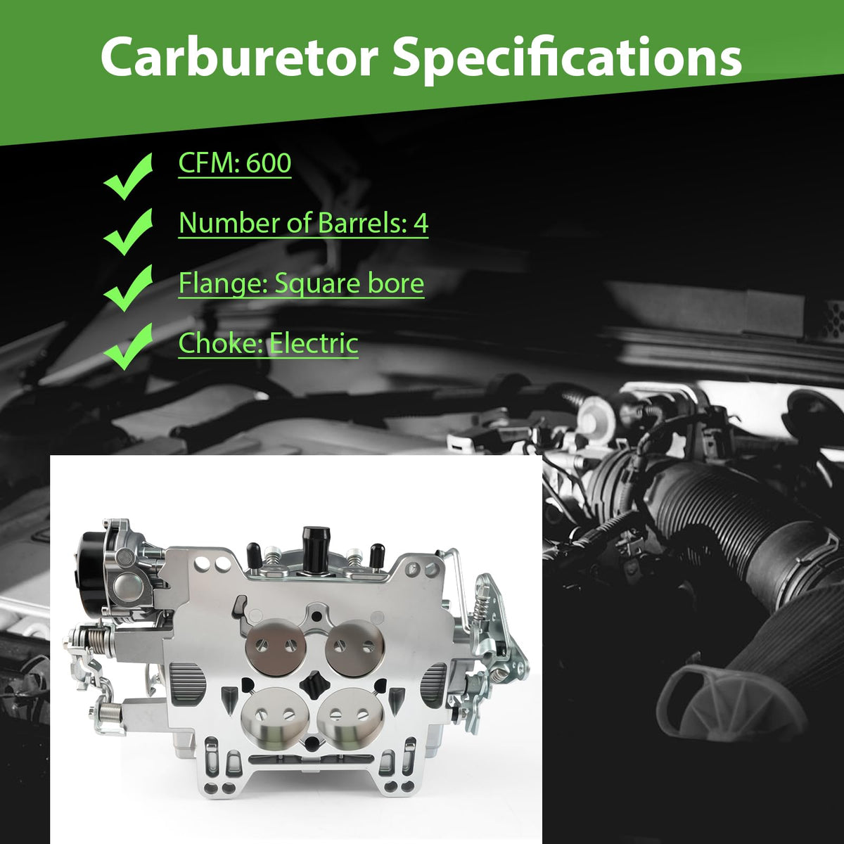 Generic 1406 throttle linkage side view, easy installation benefit