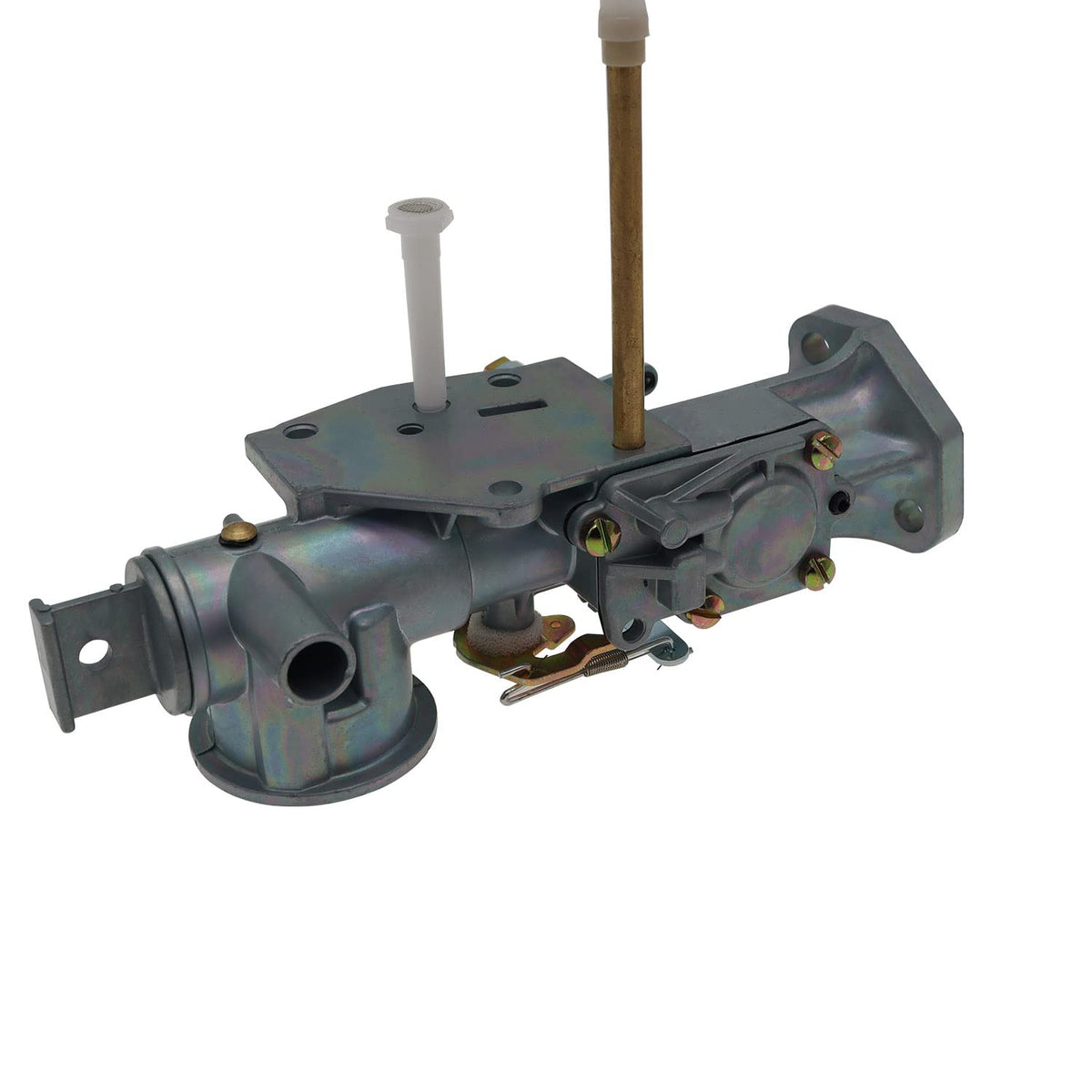 Generic 299437 carburetor close-up of throttle bore and linkage showing precise machining for smoother idle
