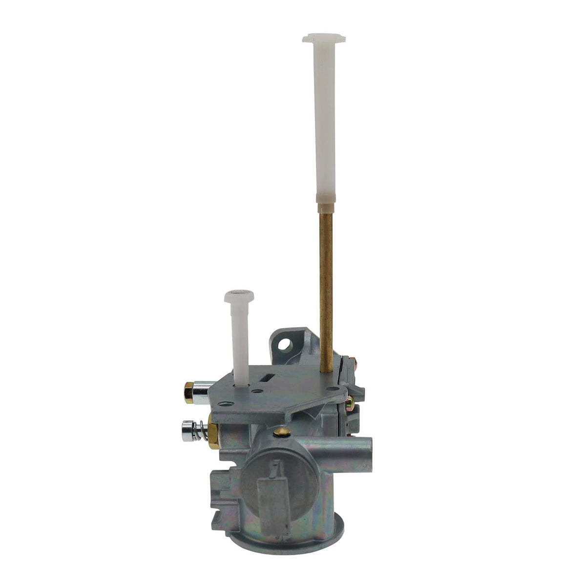 Generic 299437 carburetor mounted on small engine demonstrating direct-fit compatibility and restored starting