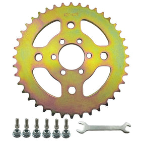 Generic 40T sprocket front view showing mounting holes and bore, Generic benefit: clear fit confirmation