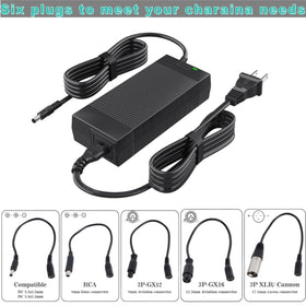Generic charger connected to a scooter in use demonstrating fast charging and convenience