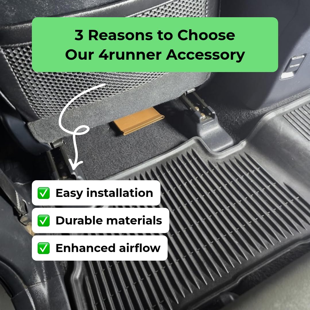 Generic 4Runner vent extenders held in hand for tool-free installation illustration