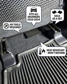 Generic 4Runner vent extenders close-up under seat showing snap-on attachment benefit