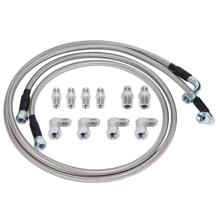 Generic 6AN kit front packaging showing hoses and fittings for easy identification and confidence