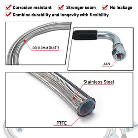 Generic 6AN hose installed in engine bay demonstrating fitment and tidy routing advantage