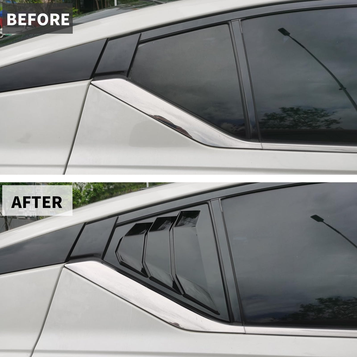 Generic installed on Altima driver side demonstrating sun shading benefit