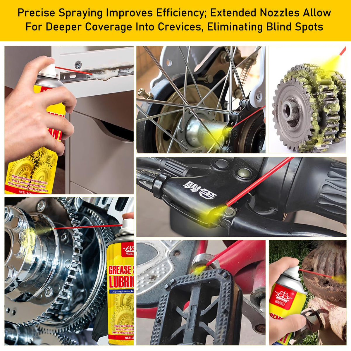 Generic brand applied to bike chain, restores movement and reduces wear