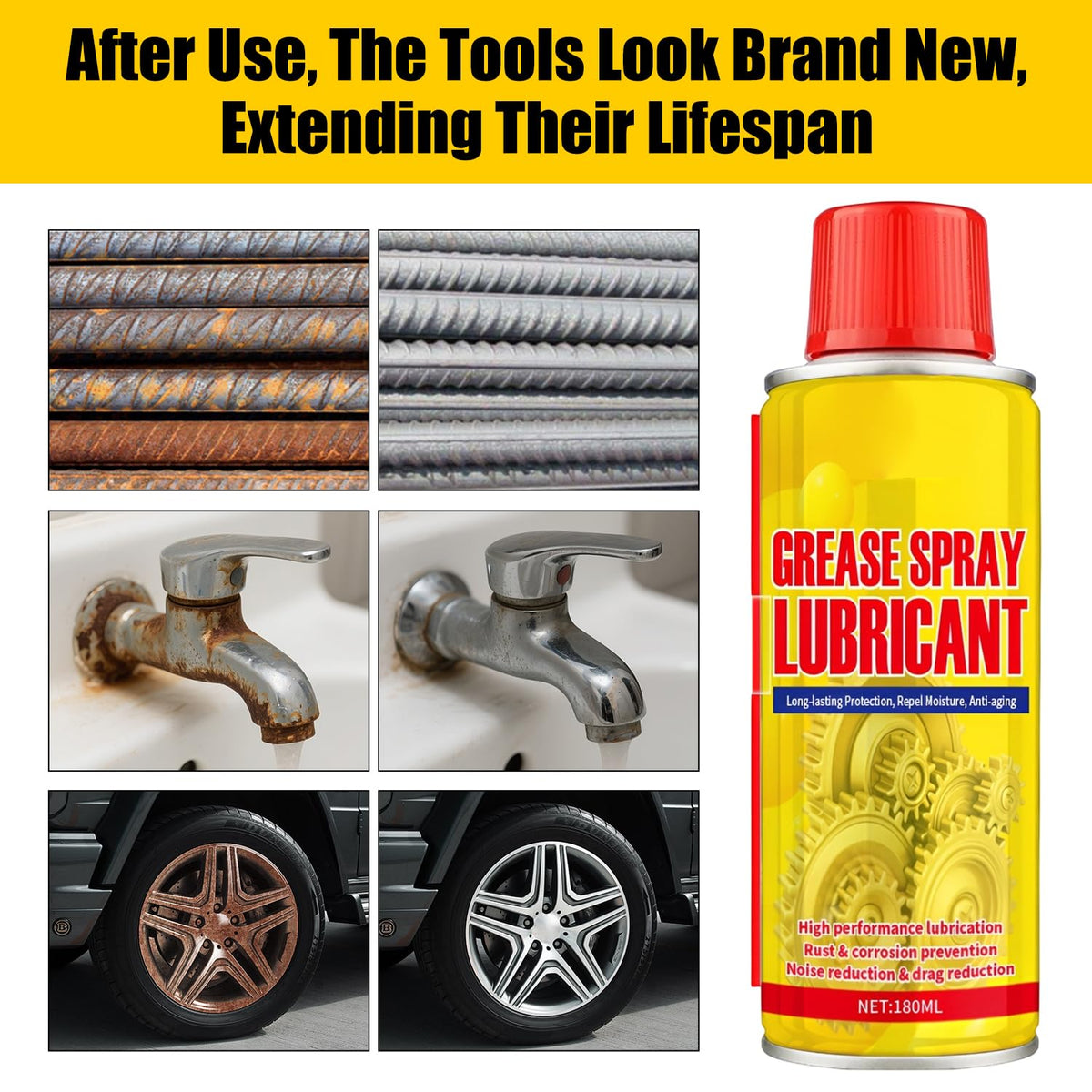 Generic brand spraying onto seized bolt, quickly loosens and frees parts