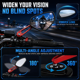Generic mirror pivot adjusted to show 180° rotation and customizable angle