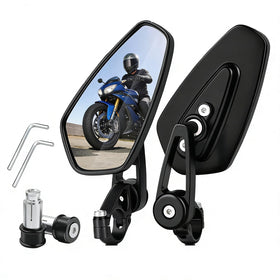 Generic brand front view of bar-end mirror showing clean profile and sleek finish