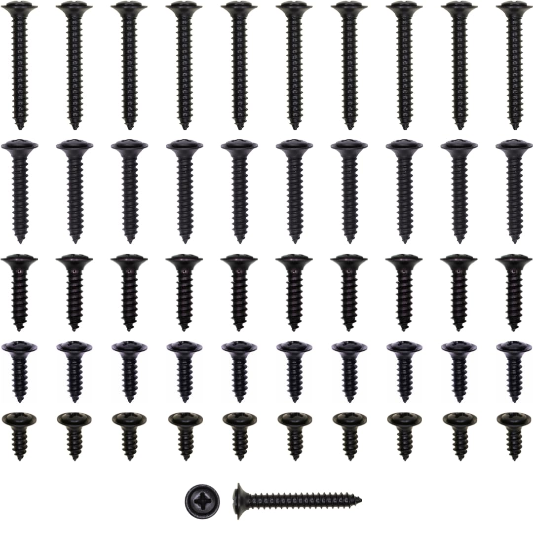 Generic black SEMS screws front pack shows full 50-piece kit and application readiness