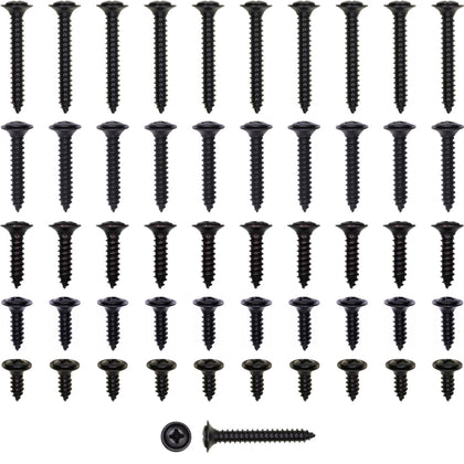 Generic black SEMS screws front pack shows full 50-piece kit and application readiness