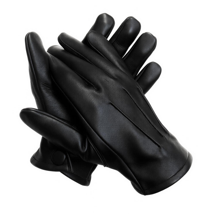 Generic sheepskin gloves front view showing fit and grip for driving