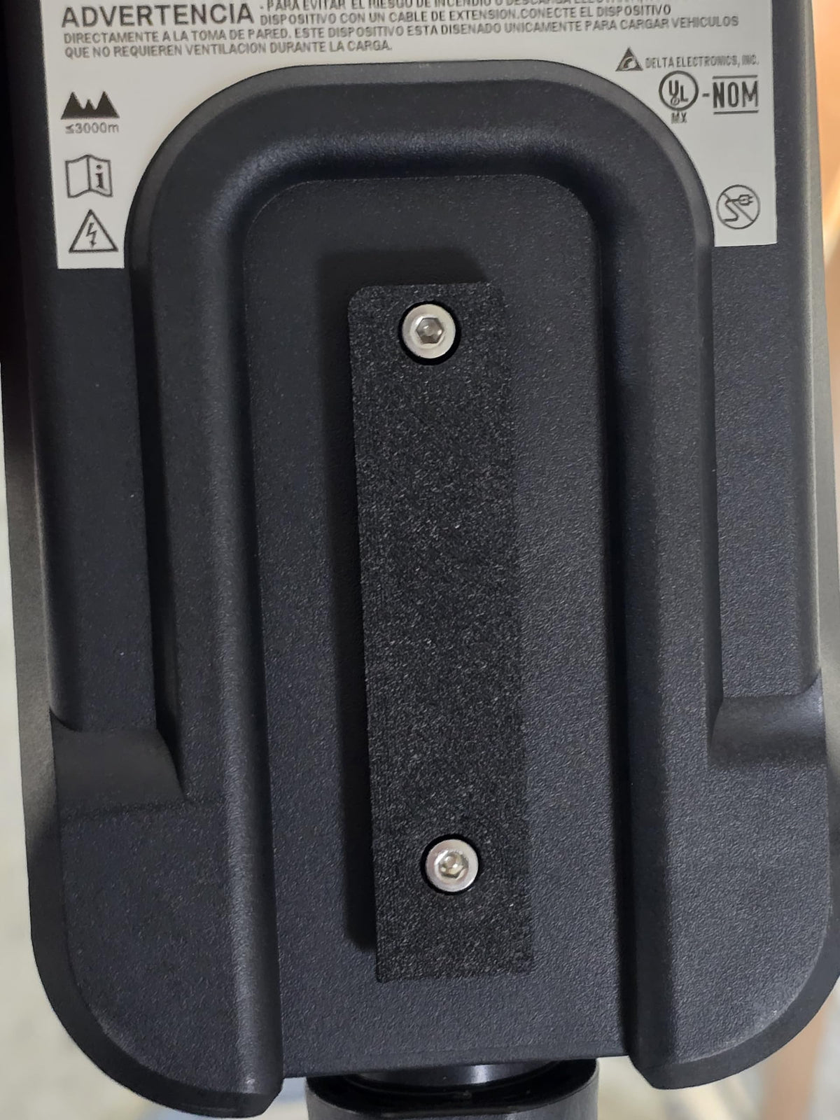Generic mount next to included screws and anchors showing ready-to-install convenience