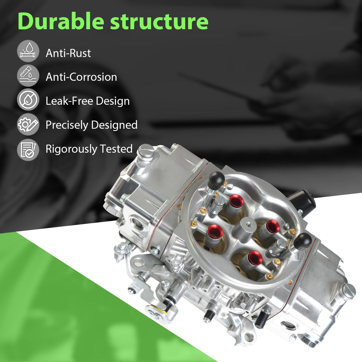 Generic BR-67199 mechanical secondary linkage close-up for instant throttle response