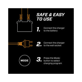 Generic C-Tek MXS 5.0 close-up of clamps and connector for quick secure battery hookup benefit