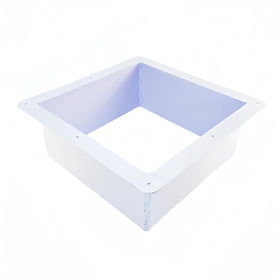 Generic ceiling garnish front view showing clean white finish and snug fit benefit