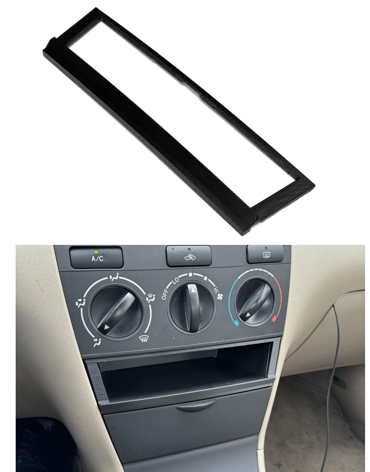 Generic brand front view of bezel showing finished black trim and clean fit benefit