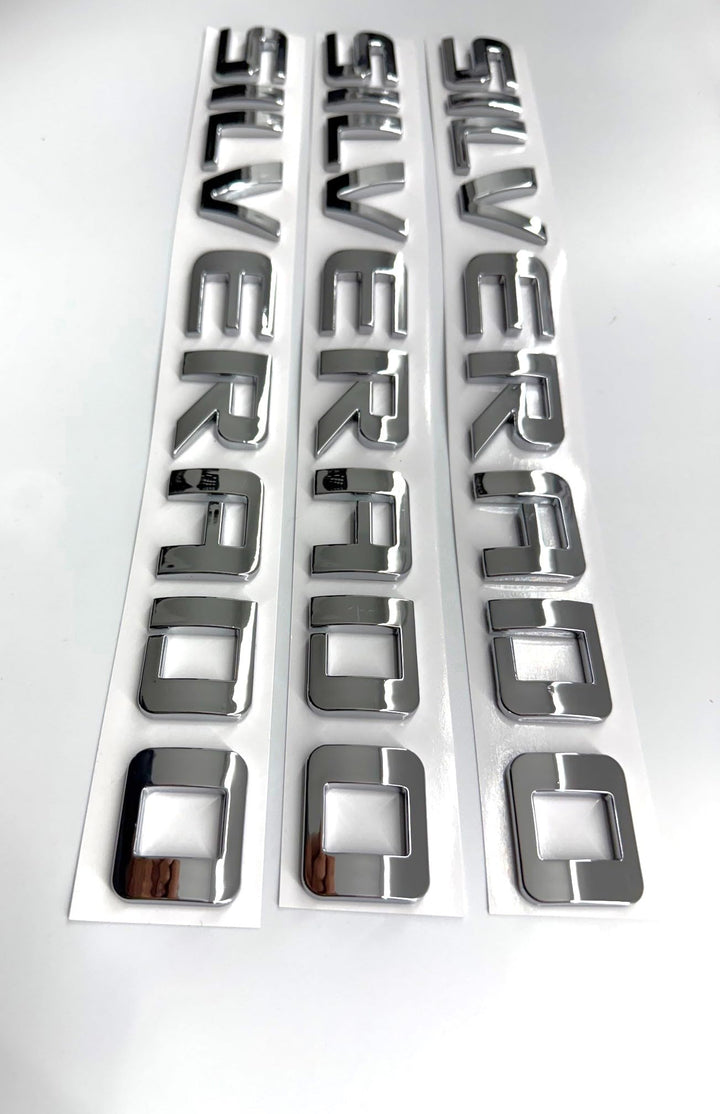 Generic chrome badge front view showing polished finish and OEM match benefit
