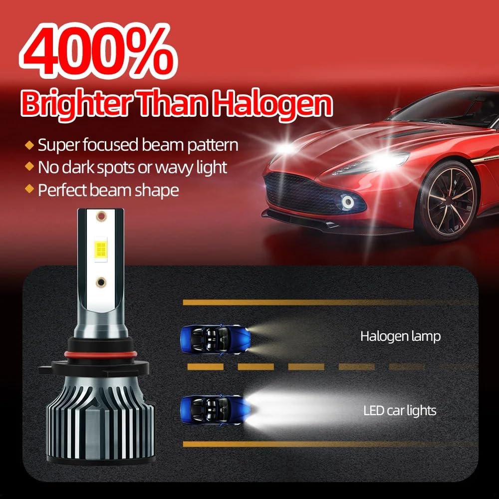 Generic brand installed in Civic headlamp showing brighter beam and improved visibility