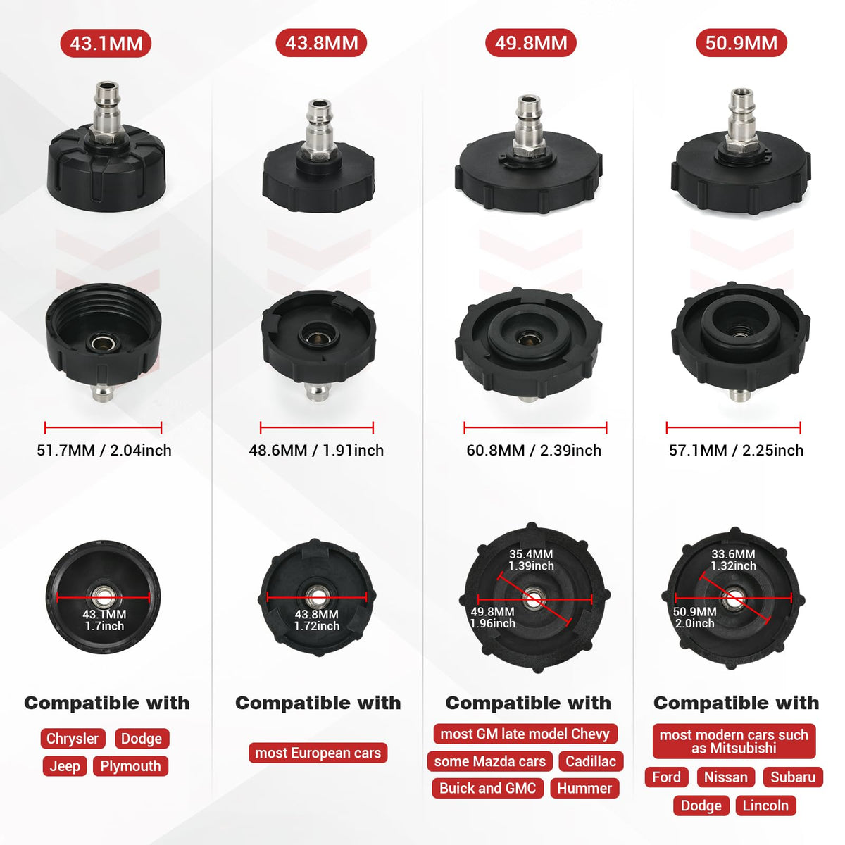 Generic close-up of adapters and threads with Generic brand for precise reservoir fit