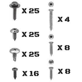 Generic close-up of screw heads and washers, shows fitment details and corrosion resistance