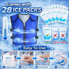 Generic cooling vest flat gel packs ready to freeze and insert for reusable cooling convenience