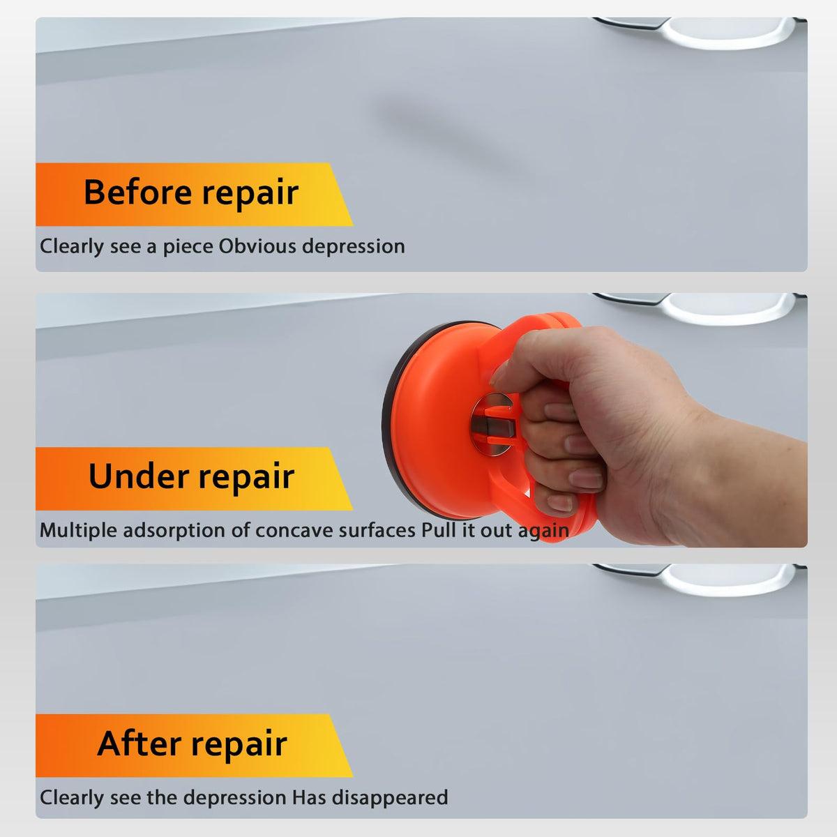 Generic brand small suction cups closeup showing versatility for tight dents