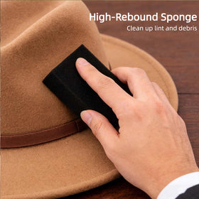 Generic black dry-cleaning sponge texture close-up restoring felt and suede surfaces