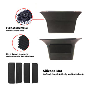 Generic view of anti-slip sponge pad inside insert showing noise reduction benefit