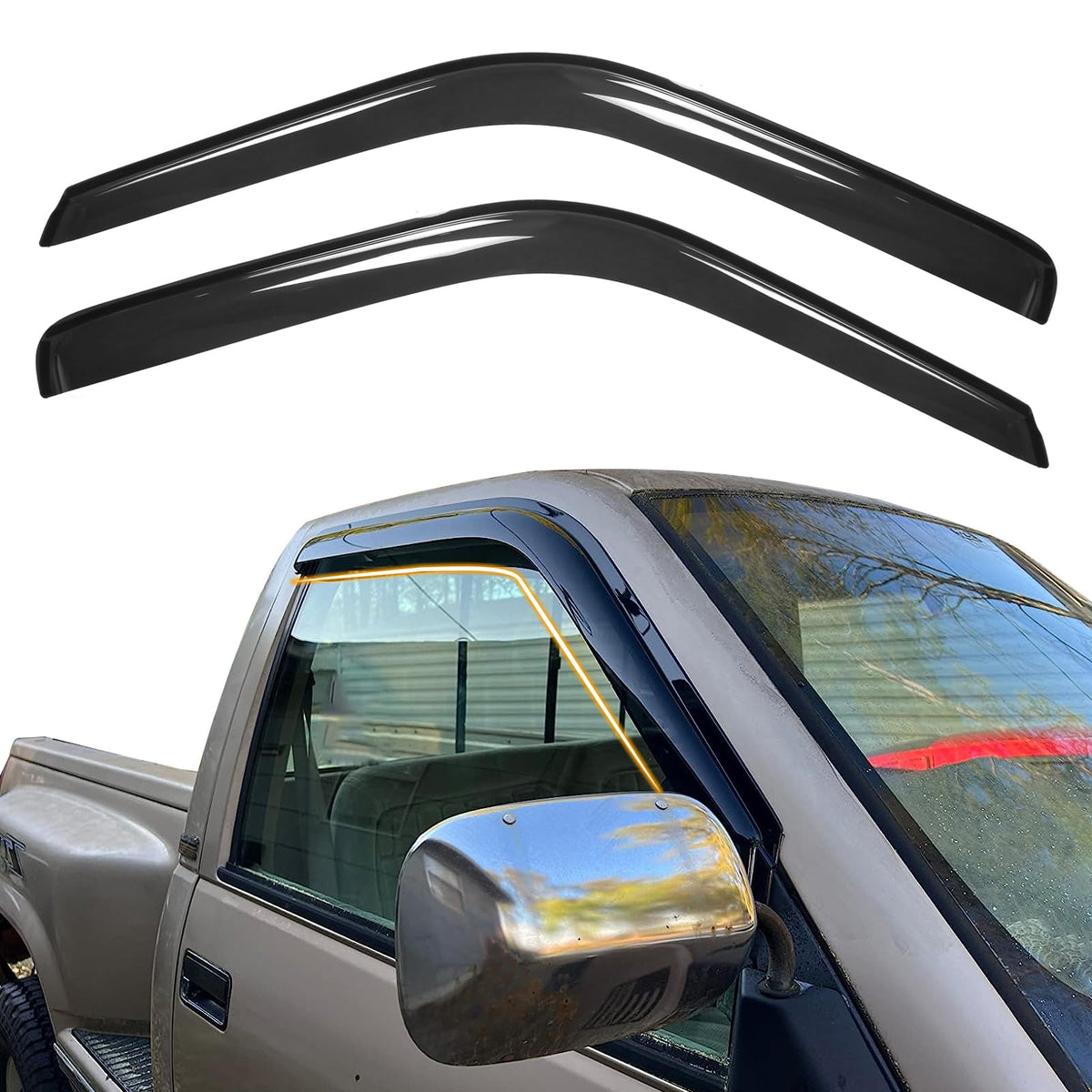 Generic smoke visor front door packaging showing product and benefits