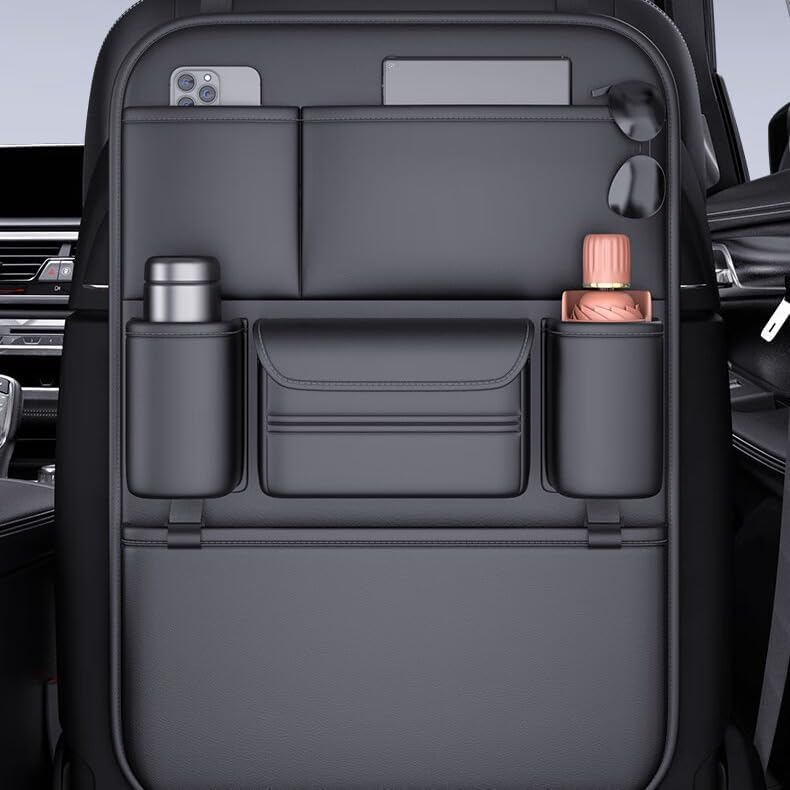 Generic leather organizer front view showing pockets and neat storage benefit