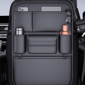 Generic leather organizer front view showing pockets and neat storage benefit