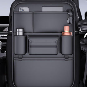 Generic leather organizer front view showing pockets and neat storage benefit