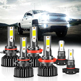 Generic brand front packaging showing complete six-bulb kit and benefits