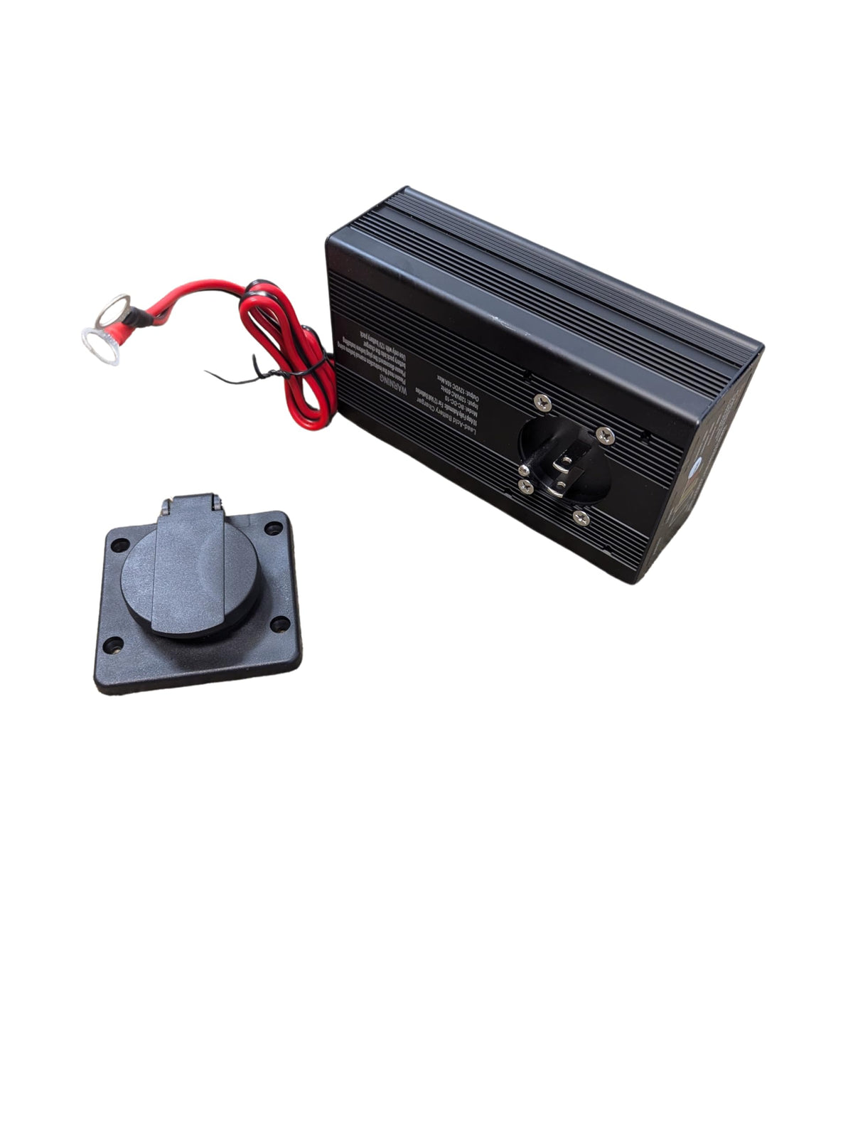 Generic front panel view showing charger and access cover, durable on-board charging