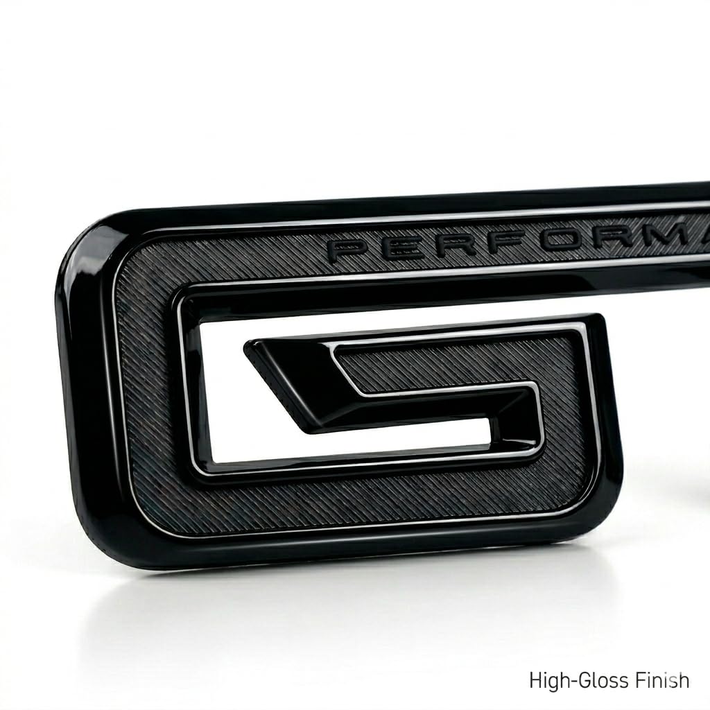 Generic GT emblem on Mustang at night showing blackout aesthetic and visual impact benefit