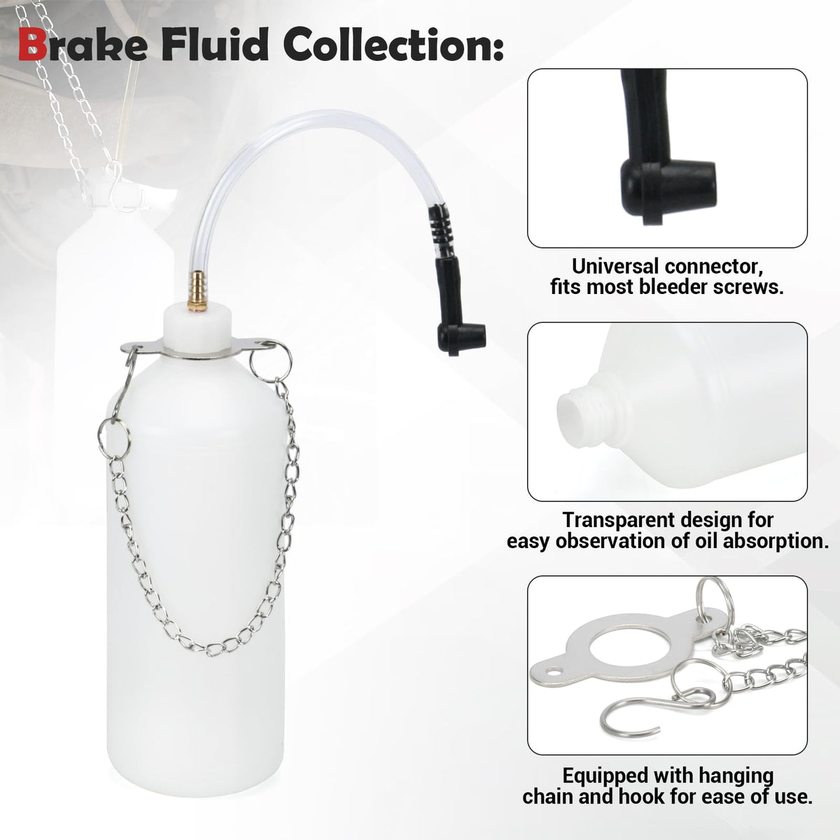 Generic hanging chain and portable wrench staged with kit, Generic brand frees both hands