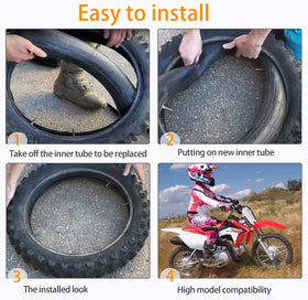 Generic lifestyle image of a mini dirt bike with tube installed showing off-road readiness benefit