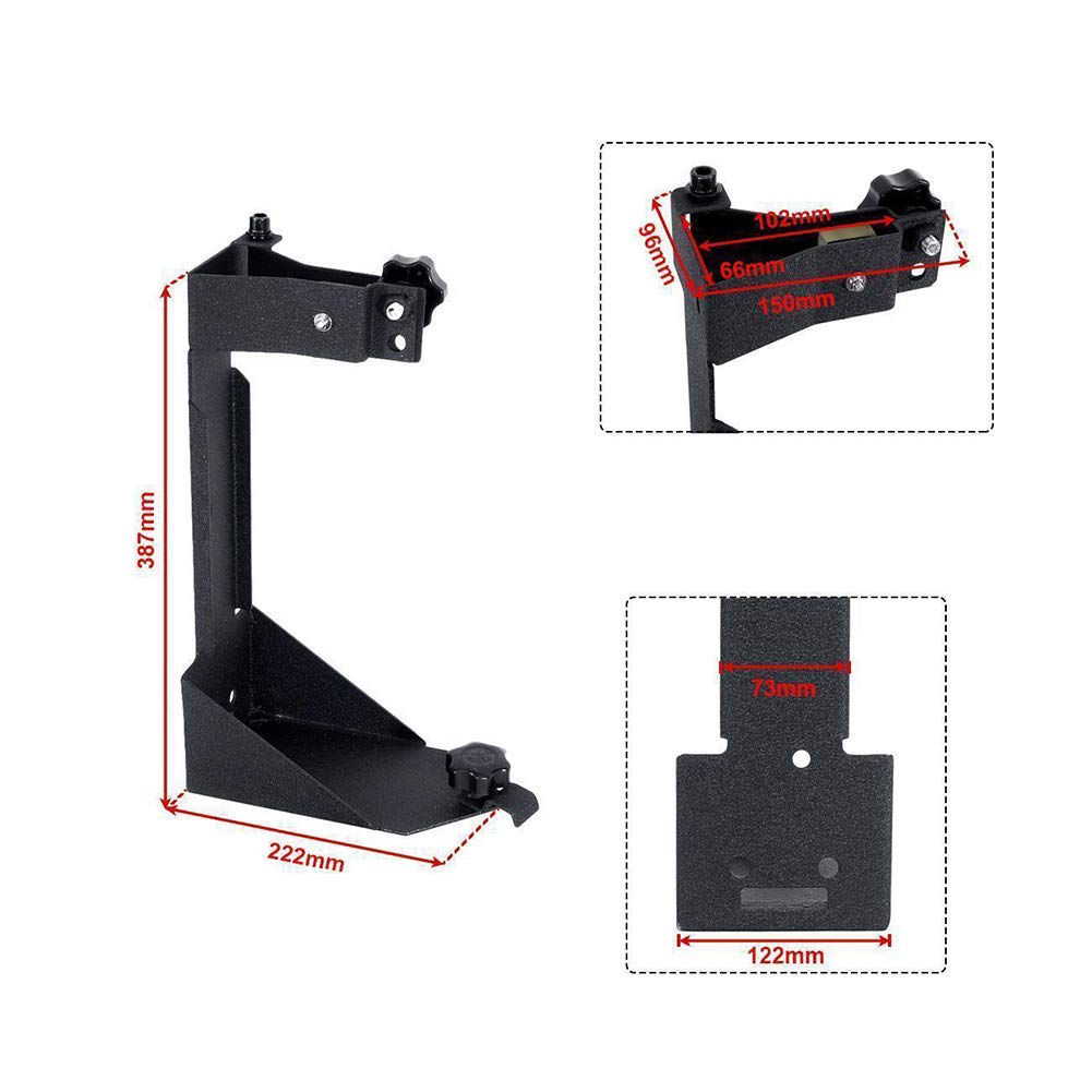 Generic drill aligning bracket on tailgate hinges for bolt-on installation