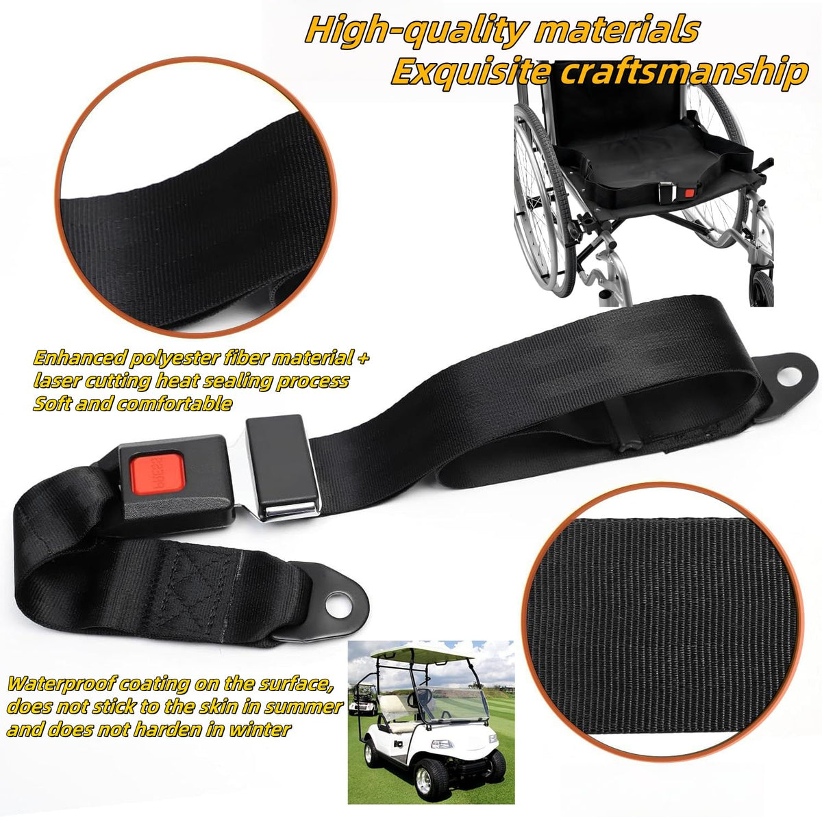 Generic installed on golf cart front seat showing improved comfort
